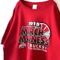 NCAA MARCH MADNESS Tシャツ L レッド 赤 古着