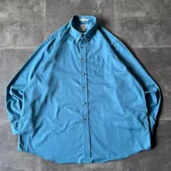 00s L.L.Bean BDシャツ XXL 無地 青 A350