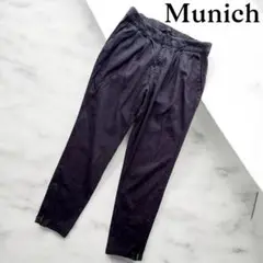 Munich ミューニック　リネンパンツ　イージーパンツ　ネイビー リネン混 S