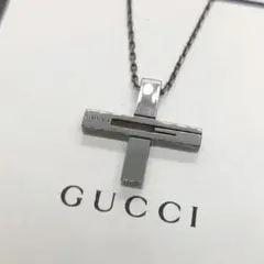 美品✨️保存袋付き　GUCCI クロス　ブラック　ネックレス 925 シルバー