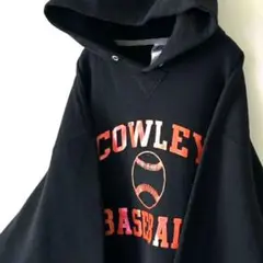 COWLEY ベースボール スウェット パーカー L ブラック 黒 古着
