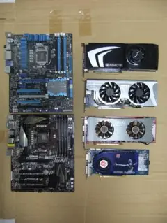 【ジャンク品】 マザーボード2枚 ビデオカード4枚