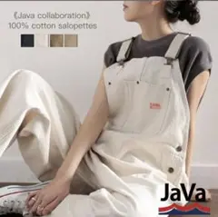 javaジャバ コラボ オーバーオール サロペット アイボリー Sサイズ