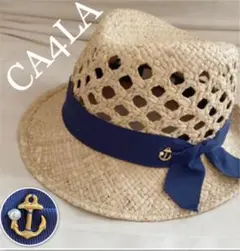 【美品】CA4 LA ストローハット 麦わら帽子 イカリ&パール