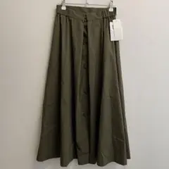 タグ付き未使用品 C'est moijeu ロングフレアスカート カーキ M