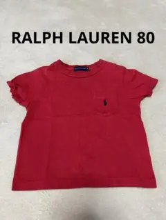 RALPH LAUREN 赤 ポケット付き Tシャツ　ベビー80