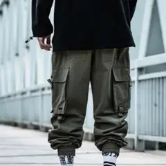 新品 メンズ パンツ 黒 オールシーズン キャンプ カジュアル カーゴパンツ