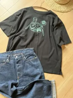 新品　タグ付き　ブラック　Tシャツ　半袖　カットソー　ロゴ　kotikoti