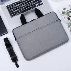 15.6インチ グレー ノートパソコンケース 衝撃吸収 PC ビジネスバッグ