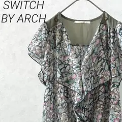 SWITCH BY ARCH ブラウス チュニック 半袖 Ｖネック フリル 薄手
