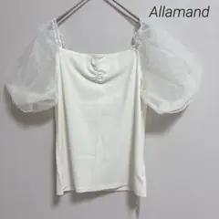 【Allamand】美品　アラマンダ　カットソー　パフスリーブ　ドット　春夏