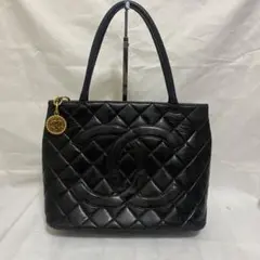 CHANEL 復刻トート ラムスキン トートバッグ ハンドバッグ 黒ブラック