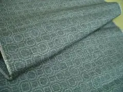 未使用正絹本真綿紬はぎれグレー地に亀甲　206㎝　着物生地リメイクハンドメイド