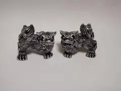 沖縄　銀獅子　置物