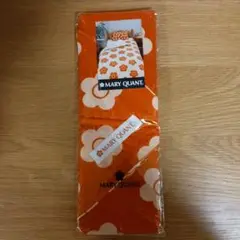 MARY QUANT オレンジ花柄ピロケース 約45×65cm