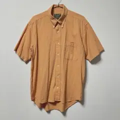 PennyWorth シアサッカー オレンジ 半袖 ボタンダウンシャツ Mサイズ