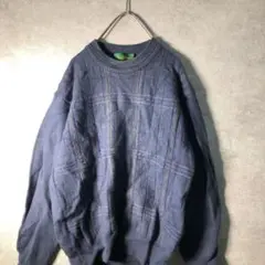 【ヴィンテージ】レトロ柄プルオーバーニット M 古着used AS66
