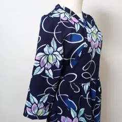 【夏のセール】着物リメイク No.246 ◆浴衣のカシュクールワンピース ロング