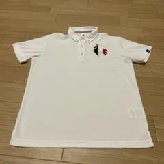lecoqsportif ホワイトポロシャツ 刺繍ロゴ付き メンズM