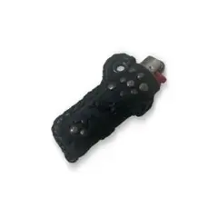 02 Jet Black Leather Lighter Case