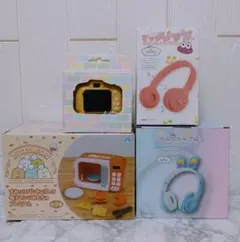 カラフルヘッドホン うさ耳・トイカメラ-電子レンジおもちゃ4点