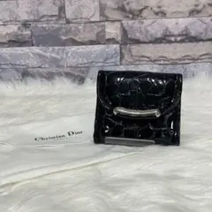 美品 Christian Dior Wホック 折り財布
