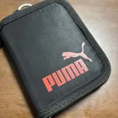 PUMA 二つ折り財布 黒/赤