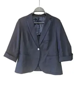ユニクロUNIQLO UVカットリラックスジャケット テーラード XL ネイビー