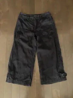 【無印良品】リネンクロップドパンツ ネイビー