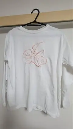 8月限定値下げ刺繍ロゴ ホワイト 長袖Tシャツ grl