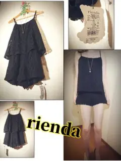 新品タグ付き rienda 7980円 サロペット ブラック
