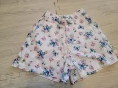 花柄 リボン付き ハーフパンツ 短パン 130