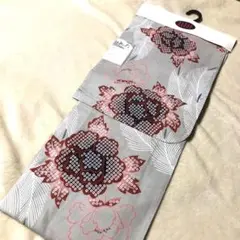 新品♦︎レディース浴衣　単品　花柄 グレー 大人浴衣