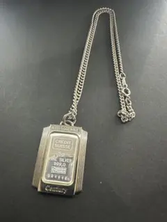 Credit Suisse 5g シルバーネックレス インゴットトップ遺品整理