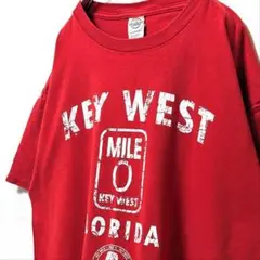 デルタ フロリダキーウェスト ロゴ Tシャツ レッド 赤 L 古着