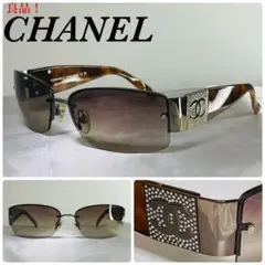 (良品!)②CHANEL シャネル サイドココ ラインストーン サングラス