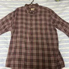 L.L.Bean パープル系チェック ネルシャツ 長袖