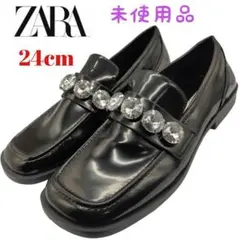 ★ほぼ未使用★ザラ★ローファー★スクエアトゥ★ブラック★37 / 24cm★