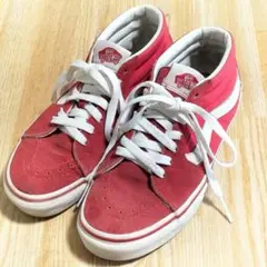 ＜VANS（バンズ）＞ ミッドカットスニーカー　赤　23cm〜23.5cm