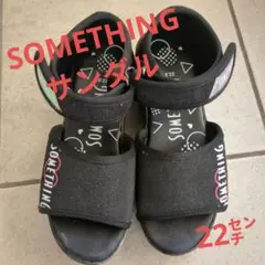 【匿名配送】SOMETHING　サムシング　サンダル　黒　夏　22㌢