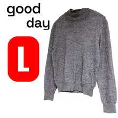 gooddayグッデイグレー タートルネック セーター L レディーストップス