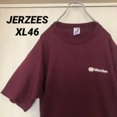 USA製　JERZEES　半袖Tシャツ　胸ロゴ　ワンポイントロゴ　小豆色　XL