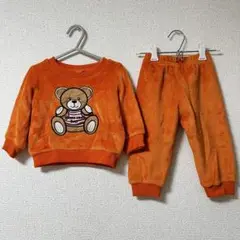 セットアップ　トレーナー　ズボン　80cm オレンジ　くまさん　ベビー　キッズ