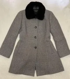 極美品 レリアン カシミヤ100%ツイードステンカラーコート L