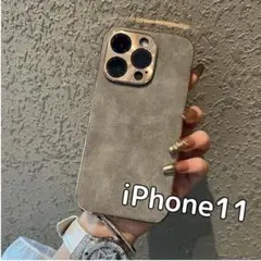 【セール】iPhone11 ケース カバー レザー ヴィンテージ風 無地 韓国