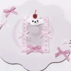 トレカケース デコ フリル レース ピンク リボン ホイップ ホイップ犬