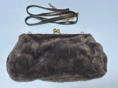 KIBE ダークグレー ファー クラッチバッグ