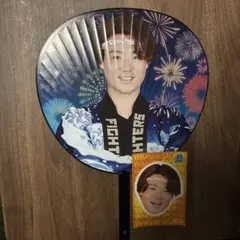 北海道日本ハムファイターズ　応援グッズ　うちわ&ステッカー　山崎福也　選手