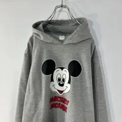 DISNEY ミッキーマウス プリント 薄手 裏毛 スウェット フーディー