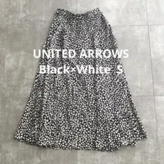 【難あり】✴︎✴︎UNITED ARROWS アニマル柄　黒×白　スカート　S…